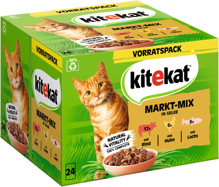 Kitekat Katzen-Nassfutter Markt-Mix in Gelee